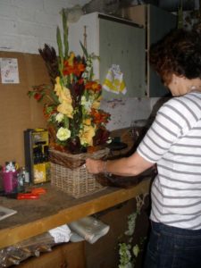 Lucy creating another bespoke flower arrangement