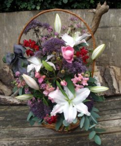 Lilac and Pink basket by Shrinking Violet