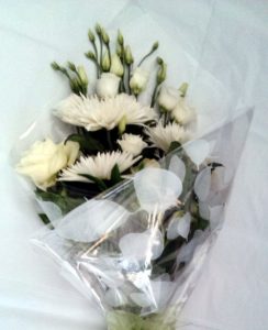 White flat back bouquet